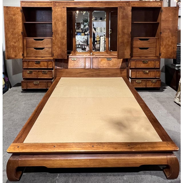 Thomasville Pier Queen Campaign Style Bedframe with Storage Chairish