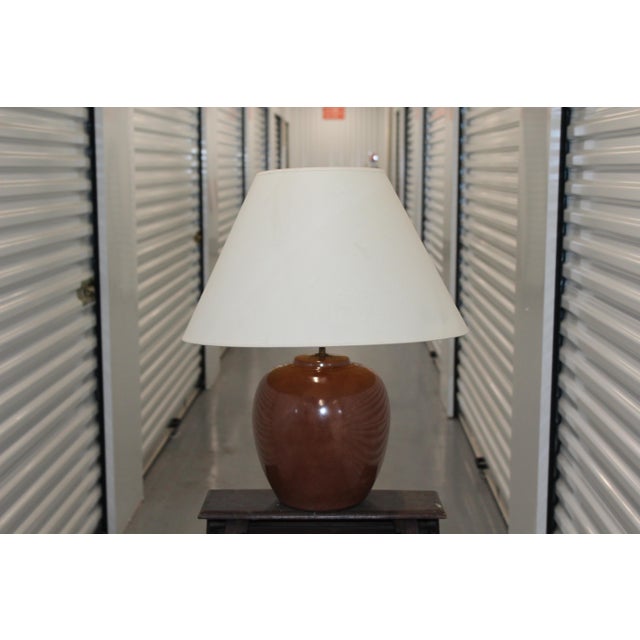 Brown Porcelain Table Lamp from Limoges, 1970s For Sale - Image 12 of 12