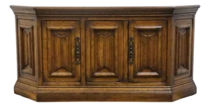 Drexel Furniture Bishopsgate Collection Solid Walnut English Tudor Style 65" Buffet 160-134-6