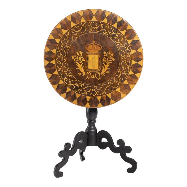 Side Table with Portuguese Royal Coat of Arms, 19th Century For Sale