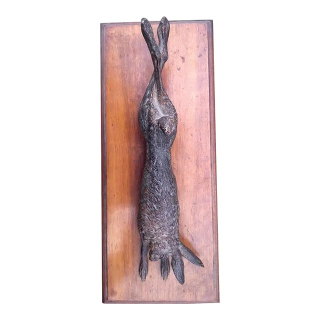 Antique 19th Century Austrian Viennese Cold Painted Vienna Bronze Nature Morte Game Sculpture of Paper Clip in the Form of Rabbit or Hare For Sale