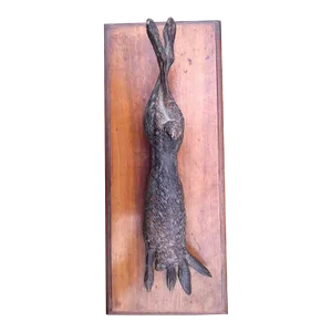Antique 19th Century Austrian Viennese Cold Painted Vienna Bronze Nature Morte Game Sculpture of Paper Clip in the Form of Rabbit or Hare