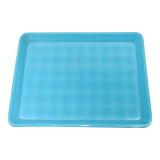 Blue Milk Glass Vanity/Desk Tray For Sale