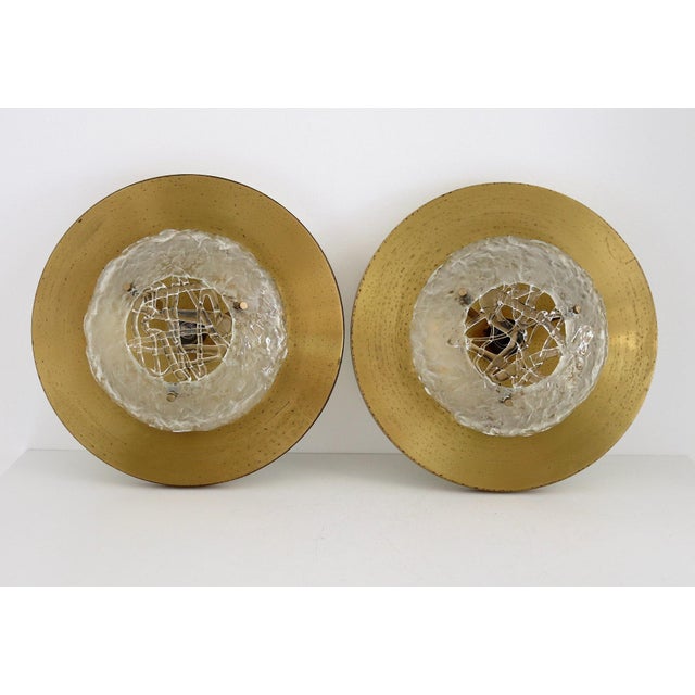 Mid-Century Italian Flush Mount in Brass and Murano Glass by Angelo Brotto for Esperia, 1960s For Sale - Image 16 of 18