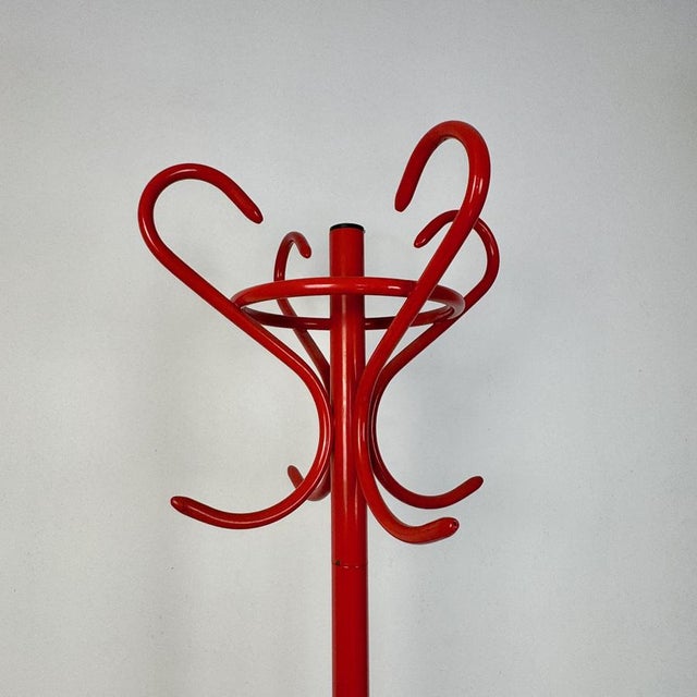 Vintage Red Metal Coat Rack, Italy, 1980s For Sale - Image 4 of 5