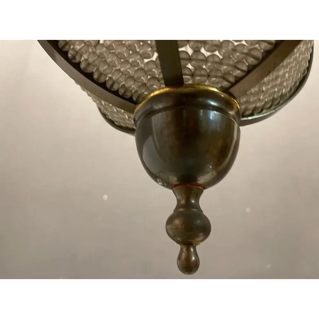 Vintage Crystal Beaded Light Pendant, 1950s For Sale - Image 10 of 12