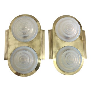 Wall Lights attributed to Atelier Petitot, 1930s, Set of 2 For Sale