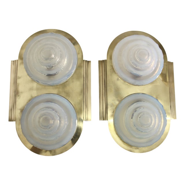 Wall Lights attributed to Atelier Petitot, 1930s, Set of 2 For Sale