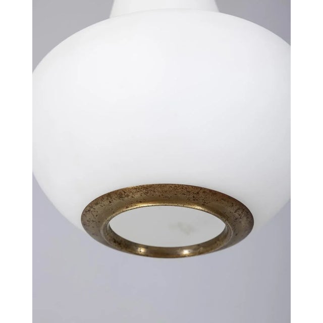 1960s Brass and Opaline Glass Pendant from Stilnovo, 1960s For Sale - Image 5 of 8