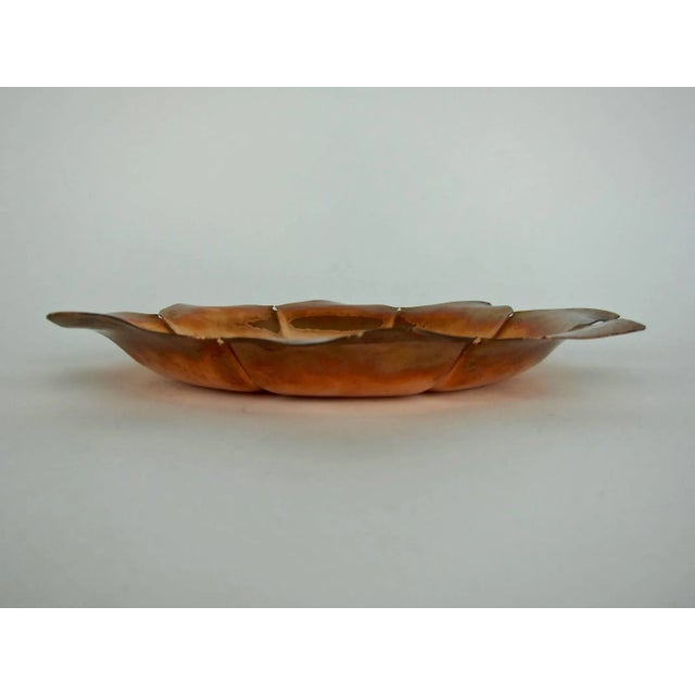 Copper Marie Zimmermann Arts and Crafts Copper Lotus Form Dishes, Set of 6 For Sale - Image 8 of 11