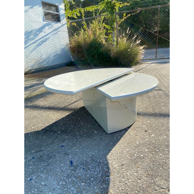 Karl Springer Style Modern Swivel Top Half Moon/Full Moon Coffee Table For Sale - Image 11 of 13