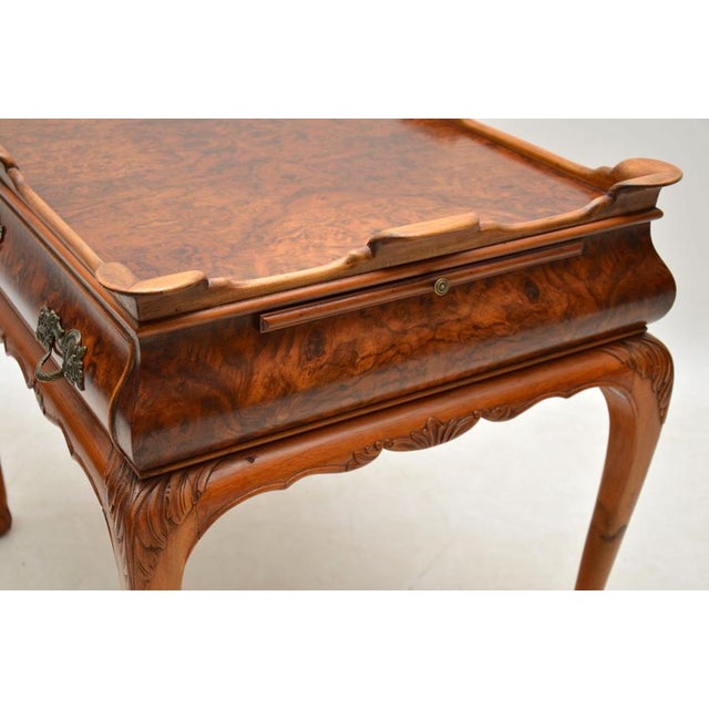 Vintage Side Table in Burr Walnut, 1920s For Sale - Image 9 of 13