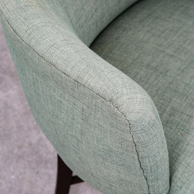 Green Mid Century Danish Modern Lounge Chair Armchair Green Arms MCM Denmark Lowback For Sale - Image 8 of 12