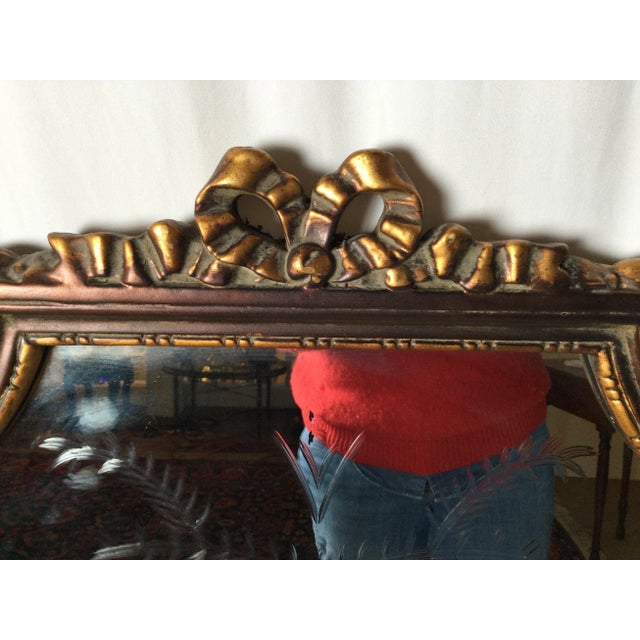 Late 20th Century Etched Giltwood Mirror For Sale - Image 9 of 12