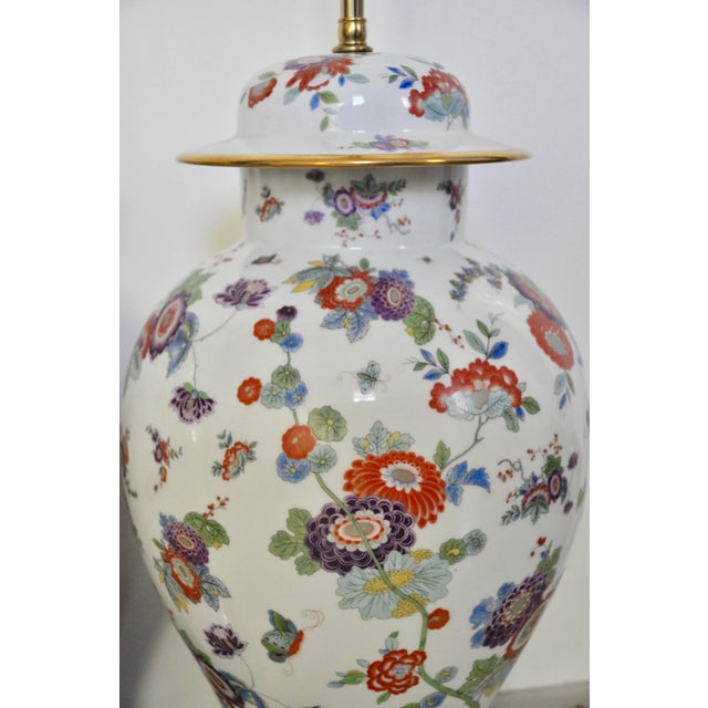 El Morroco Perona Estate Floral and Gilt Porcelain Table Lamps by Ardalt For Sale In New York - Image 6 of 7
