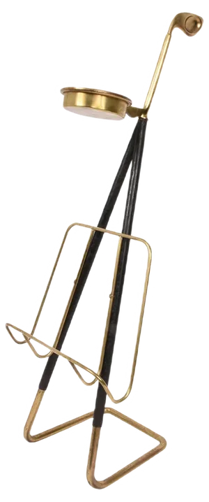 Mid-Century Austrian Brass Magazine Rack with Ashtray, 1950