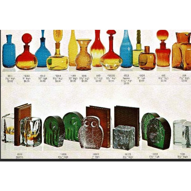 Glass Mid 20th Century Blenko Elephant Bookends by Joel Myers - a Pair For Sale - Image 7 of 7
