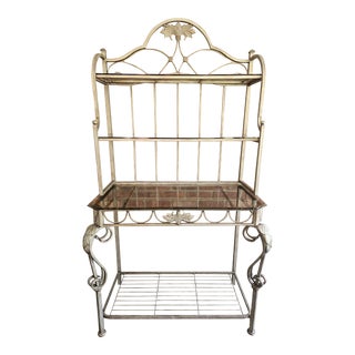Steel French Provincial Tiered Etagere Bakers Rack For Sale