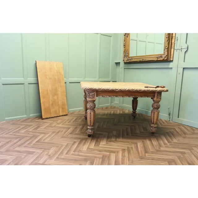 Gothic Bleached Oak Extending Dining Table For Sale - Image 4 of 8