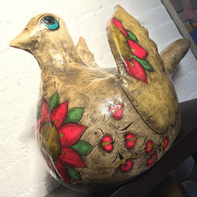 Vintage Mexican Paper Mache Handpainted Dove Chairish