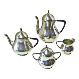 Vintage Mid-Century Bisco Holland Pewter Coffee and Tea Service- 4 Pieces