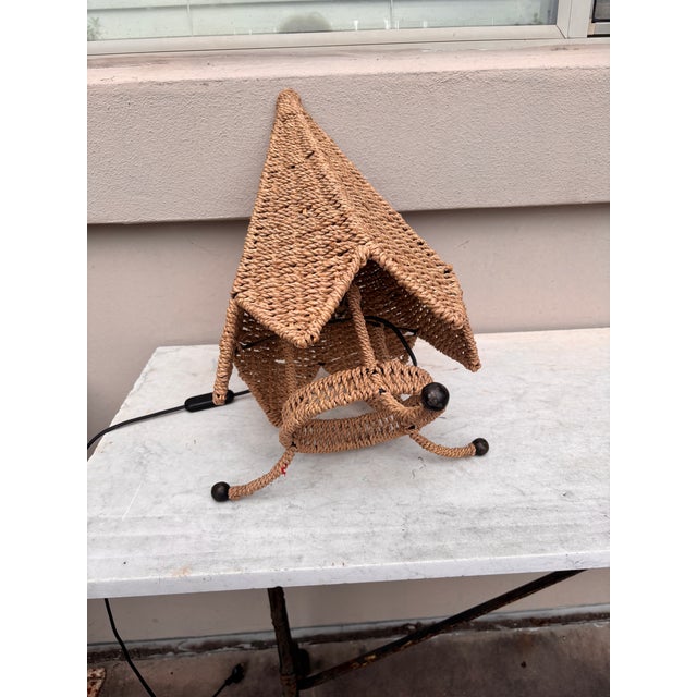 French Modern Sisal Lamp For Sale - Image 4 of 4