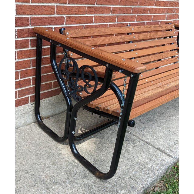 Vintage Cedar Wood Bench Swing Chairish