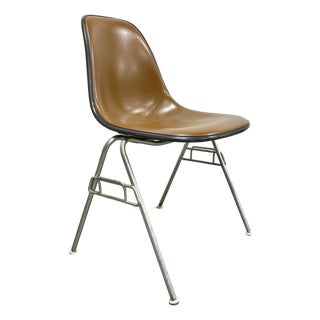 Vintage Herman Miller Eames Upholstered Fiberglass Shell Chair – Stacking Wire Base, C. 1950's For Sale