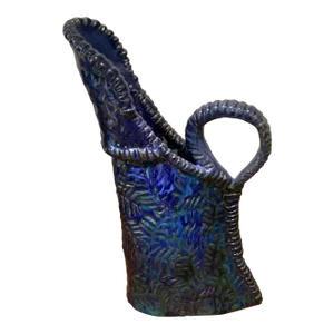 Mid 20th Century Design Hand-Sculpted Porcelain Jug/Pitcher Hand Painted and Glazed Artist Signed