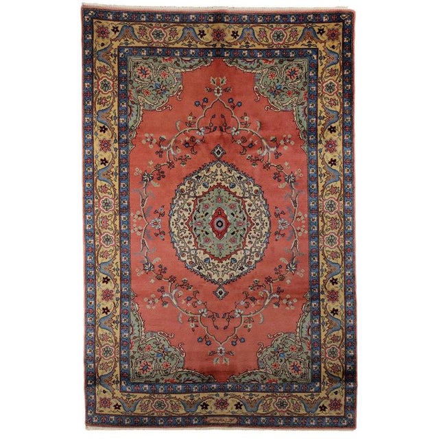 Cotton & Wool Tabriz Rug, Turkey For Sale - Image 9 of 9