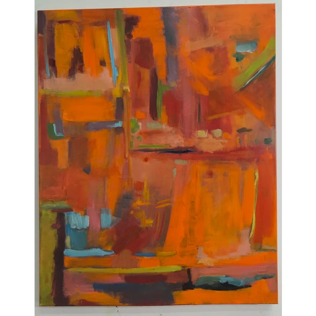 This is a red painting primarily with lots of accented colors. This is part of series of red paintings that I have...