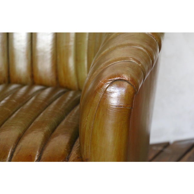 Vintage Pair of Leather Channel-Tufted Club Chairs by Martin/Brattrud, 1987 For Sale - Image 9 of 18
