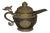 Antique Chinese Tibetan Dragon Teapot: Mixed Metals, Turquoise Jewels For Sale