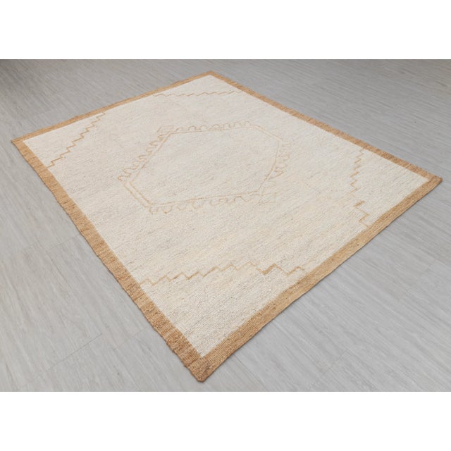 12x15Ft. Natural Cream Jute Taureg Inspired Soumek Jute Hand Woven Rug For Sale - Image 11 of 12