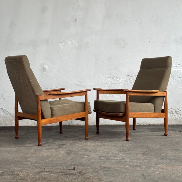 Wood Manhattan Reclining Lounge Chairs by George Fejer for Guy Rogers, 1967, Set of 2 For Sale - Image 7 of 13