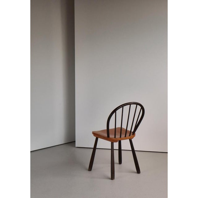 Funkis No. 4157 Spindle Chair in Stained Beechwood by Fritz Hansen, Denmark, 1940s For Sale - Image 12 of 16