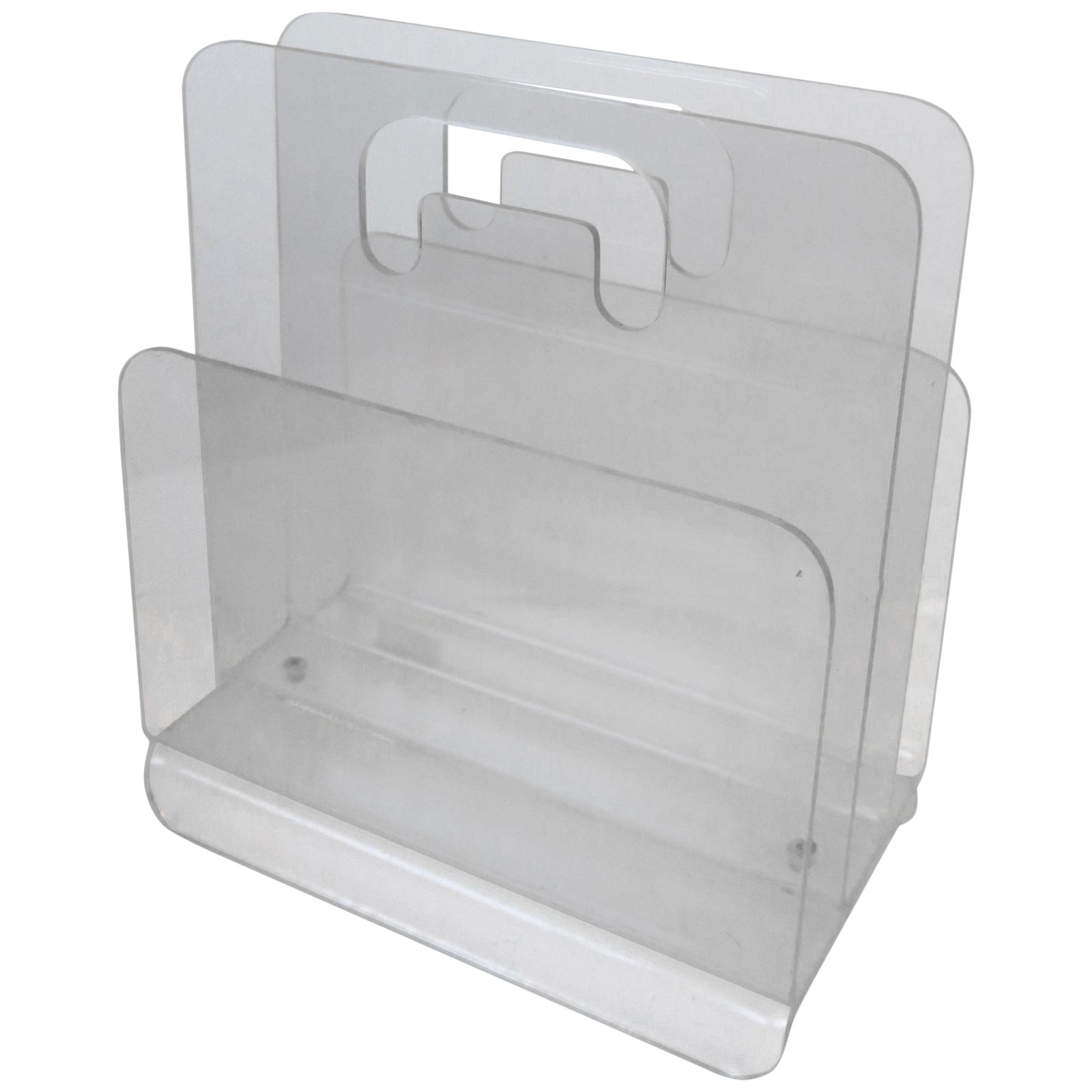 Clear Acrylic Magazine Holder, Circa 1976 Chairish