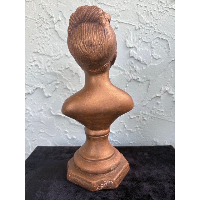 Vintage Pair of Classical Child Busts on Pedestals – Boy & Girl Figurative Sculpture For Sale - Image 9 of 12