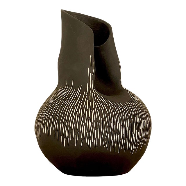 Vintage Boho Signed Studio Pottery Vase For Sale