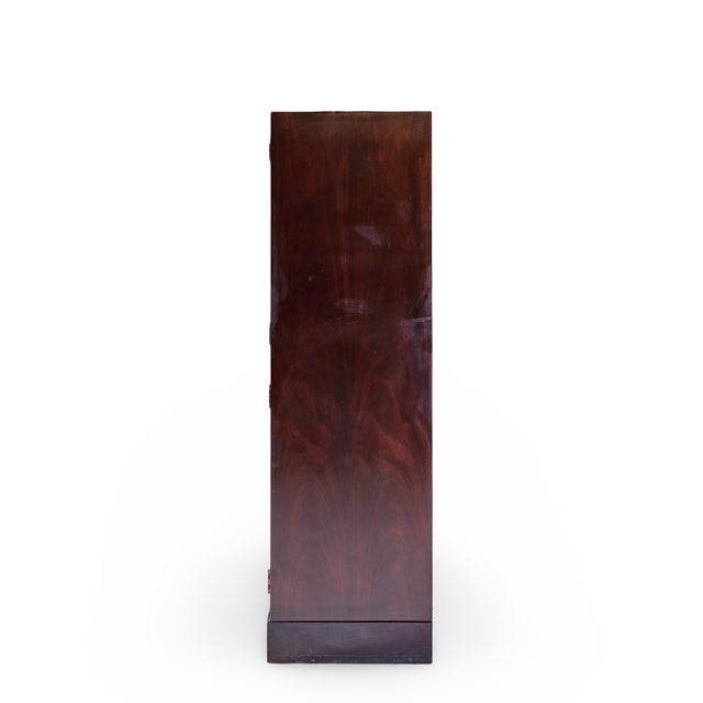Late 20th Century Thomas Pheasant for Baker Mahogany, Brass and Leather Cabinet For Sale - Image 5 of 9