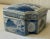 Chinoiserie Vintage Chinoiserie Blue and White Lidded Ceramic Box For Sale - Image 3 of 12