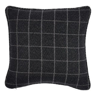 Schumacher Colorado 18" Pillow in Charcoal/Nickel For Sale