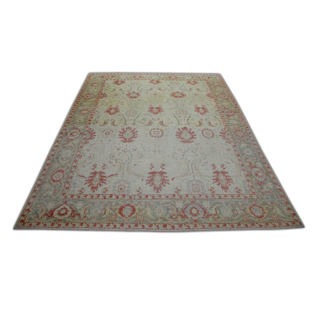 Early 21st Century Modern Turkish Fine Woven Oushak Rug 9'7" x 12'1" For Sale - Image 5 of 6