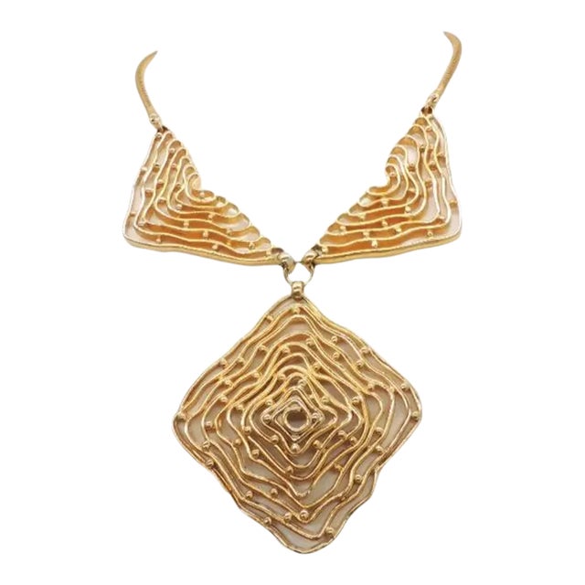 1973 Vintage Signed Napier Modernist Pendant Necklace For Sale