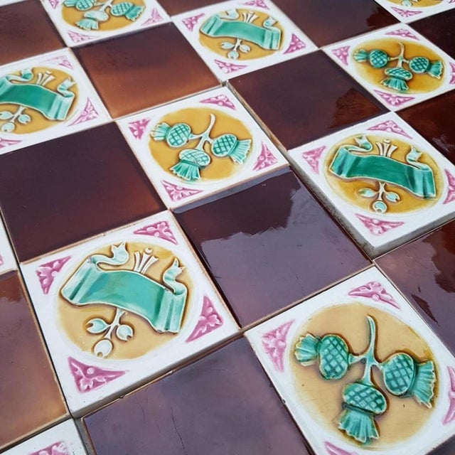 Art Deco Tiles attributed to S.A. Faienceries De Bouffioulx, 1930s, Set of 110 For Sale - Image 6 of 9