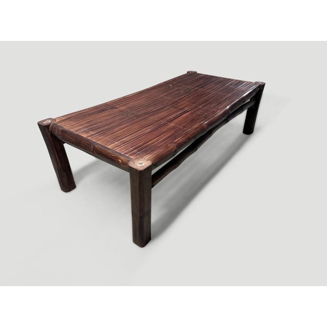 Andrianna Shamaris Handmade Bamboo Coffee Table For Sale - Image 4 of 5