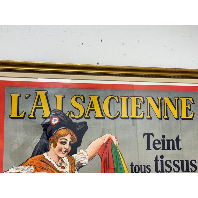 1920s L’Alsacienne Original Custom Framed Poster, Circa 1920's For Sale - Image 5 of 12