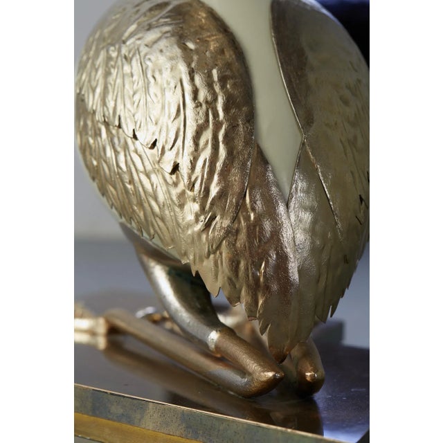 Brass Brass Flamingo / Crane Sculptures by Antonio Pavia - A Pair For Sale - Image 8 of 11