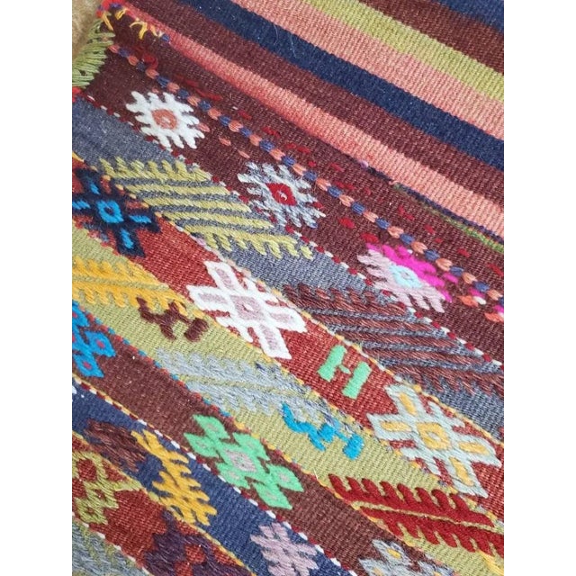 Mid 20th Century Vintage Turkish Hand Woven Kilim Donkey Saddle Bag For Sale - Image 5 of 11
