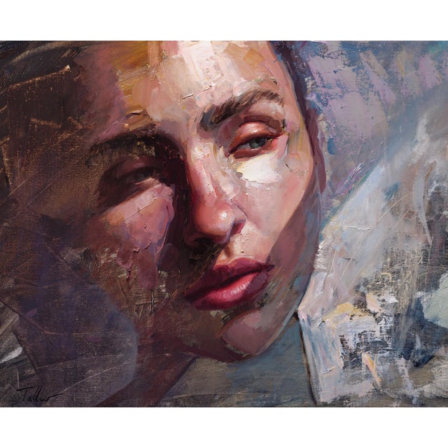 Early 21st Century Daybreak by Matt Talbert | Oil on linen Portrait of a woman's face with soft lighting. For Sale - Image 5 of 5